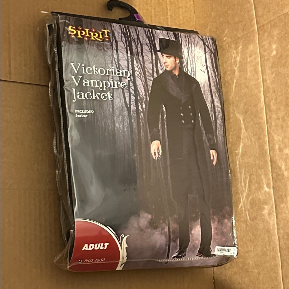 Men's Coat Vampire Warlock Wizard Black Gray 48 50 XXL Plus Adult Jacket NWT new